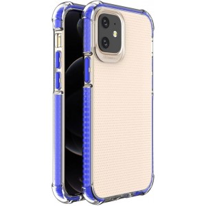 Hurtel Spring Armor clear TPU gel rugged protective cover with colorful frame for iPhone 12 mini blue (universal)