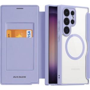 Dux Ducis Skin X Pro case for Samsung S24 Ultra with magnetic ring and flap - purple (universal)