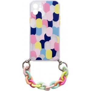 Hurtel Color Chain Case Gel Flexible Cover Chain Chain Charm For Samsung Galaxy S21 Ultra 5G Multicolor (1) (universal)