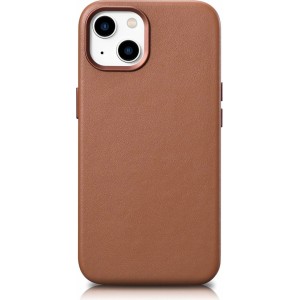 Icarer Case Leather Case Cover for iPhone 14 Brown (WMI14220705-BN) (MagSafe Compatible) (universal)