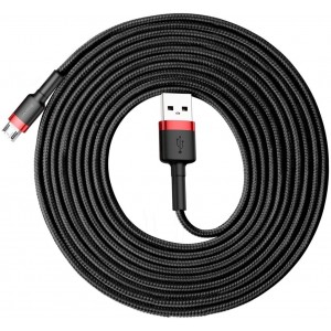 Baseus Cafule Cable durable nylon cable USB / micro USB 2A 3M black-red (CAMKLF-H91) (universal)