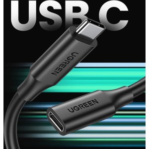 Ugreen cable extension adapter USB C (male) - USB C (female) 100W 10Gb/s 1m black (universal)