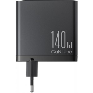 Joyroom Fast charger GaN 140W 3 x USB-C / USB-A Joyroom JR-TCG05EU - black + USB-C cable - USB-C 240W 1.2m (universal)