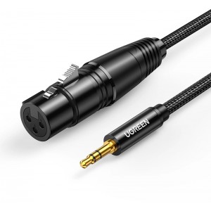 Ugreen audio cable 3.5mm mini jack (male) - XLR (female) 1m black (AV182) (universal)