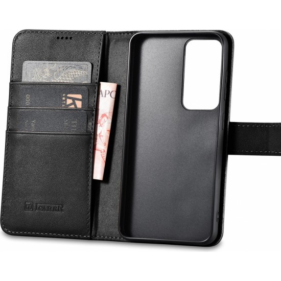 Icarer Wallet Case for Samsung Galaxy S23+ leather case wallet black (universal)