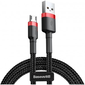 Baseus Cafule Cable durable nylon cable USB / micro USB QC3.0 2.4A 1M black-red (CAMKLF-B91) (universal)