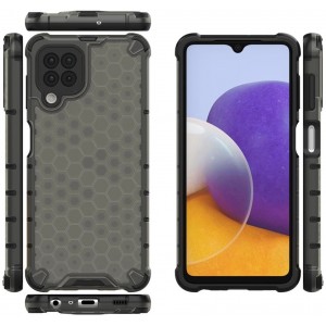 Hurtel Honeycomb Case armor cover with TPU Bumper for Samsung Galaxy A22 4G black (universal)