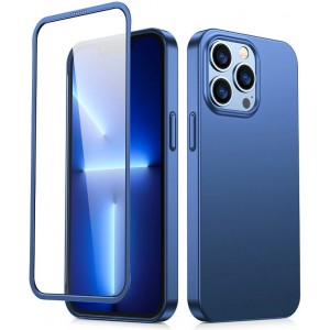 Joyroom 360 Full Case front and back cover for iPhone 13 Pro + tempered glass screen protector blue (JR-BP935 blue) (universal)