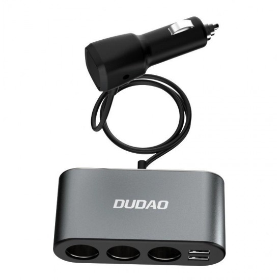 Dudao car charger 2x USB / 3x cigarette lighter splitter black (R1Pro black) (universal)