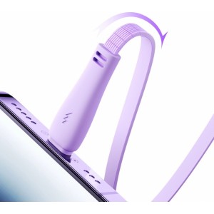Joyroom S-A40 Colorful Series 3in1 retractable cable USB-A to USB-C / Lightning / microUSB 1m - purple (universal)