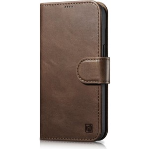 Icarer Oil Wax Wallet Case 2in1 Case iPhone 14 Leather Flip Cover Anti-RFID Brown (WMI14220721-BN) (universal)