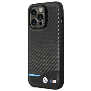 BMW Case BMW BMHCP14X22NBCK iPhone 14 Pro Max 6.7 "black / black Leather Carbon (universal)