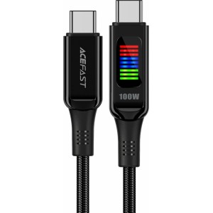 Acefast C7-03 USB-C USB-C 100W 1.2m cable with display - black (universal)