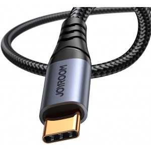 Joyroom stereo audio cable AUX 3.5 mm mini jack - USB-C for phone 1.2 m black (SY-A07) (universal)