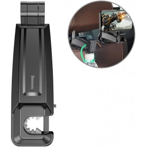 Baseus backseat vehicle holder car hanger phone holder 4.0''-6.5'' for the headrest black (SUHZ-A01) (universal)