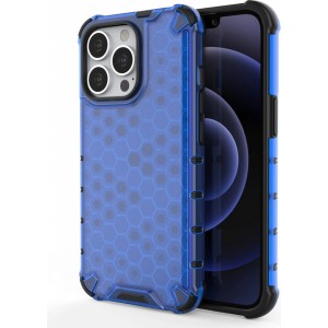 Hurtel Honeycomb Case armor cover with TPU Bumper for iPhone 13 Pro blue (universal)