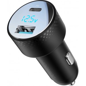 Joyroom Car charger with voltmeter 53W (USB C, USB) Joyroom JR-CCD01 black (universal)