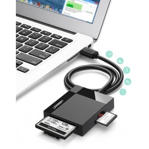 Ugreen USB 3.0 SD / micro SD / CF / MS memory card reader black (30231) (universal)