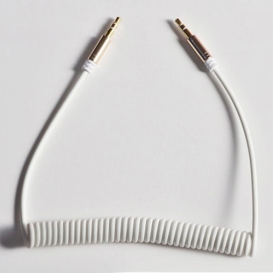 Dudao long stretchable cable AUX mini jack 3.5mm spring 150cm white (L12 white) (universal)