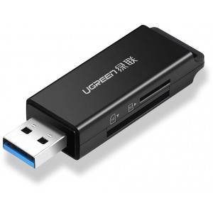 Ugreen portable TF/SD card reader for USB 3.0 black (CM104) (universal)
