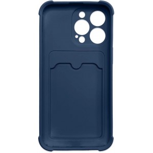 Hurtel Card Armor Case Pouch Cover for iPhone 13 Mini Card Wallet Silicone Air Bag Armor Case Navy Blue (universal)
