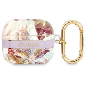 Guess GUA3HHFLU AirPods 3 cover purple/purple Flower Strap Collection (universal)