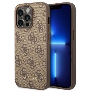 Guess iPhone 14 Pro Max 4G Metal Gold Logo Series Case - Brown (universal)