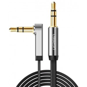 Ugreen flat angled cable AUX audio cable 3.5 mm mini jack 0.5 m black (AV119 10596) (universal)