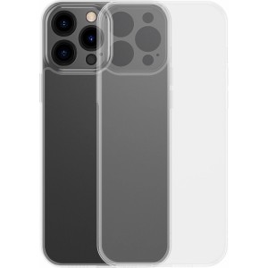 Baseus Frosted Glass Case Cover for iPhone 13 Pro Max Hard Cover with Gel Frame Transparent (ARWS000802) (universal)