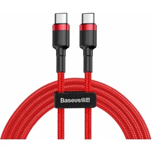 Baseus Cafule Cable Durable Nylon Cord USB-C PD / USB-C PD PD2.0 60W 20V 3A QC3.0 1M Red (CATKLF-G09) (universal)