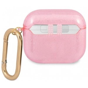 Guess GUA3UCG4GP AirPods 3 cover pink/pink Glitter Collection (universal)