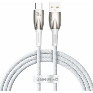 Baseus Glimmer Series fast charging cable USB-A - USB-C 100W 480Mbps 1m white (universal)