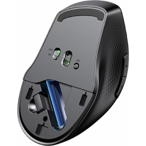 Ugreen MU101 ergonomic wireless mouse Bluetooth / 2.4 GHz - black (universal)