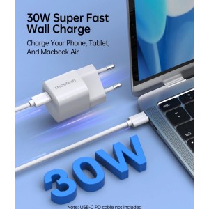 Choetech PD5007 USB-C PD 30W GaN wall charger - white (universal)