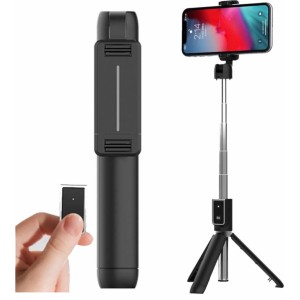 Blitzwolf Selfie Stick Tripod P50 tālruņa turētājs foto stick Bluetooth tālvadības pults Melns