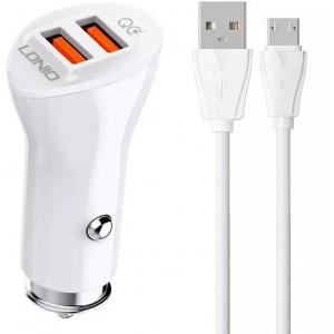 Producenttymczasowy Car charger LDNIO C511Q 2USB MicroUSB cable