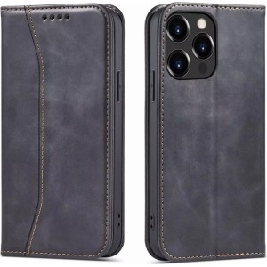 4Kom.pl Magnet Fancy Case case for iPhone 13 Pro cover wallet for cards stand black