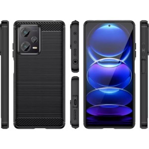 4Kom.pl Ochronne TPU Carbon Case for Xiaomi Redmi Note 12 5G / Poco X5 5G Black