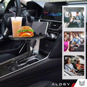 Alogy adjustable phone car holder 6.9 for rearview mirror black and gray