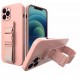 4Kom.pl Rope case gel case with lanyard chain handbag lanyard iPhone 12 pink