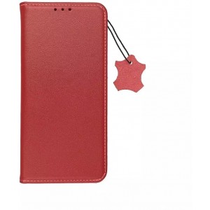 4Kom.pl SMART PRO leather case with flap and holster for iPhone 15, burgundy
