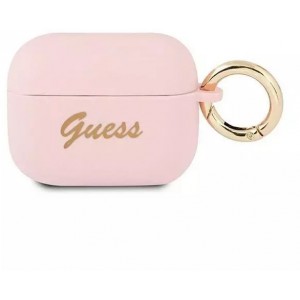 Guess GUAPSSSI AirPods Pro cover pink/pink Silicone Vintage Script