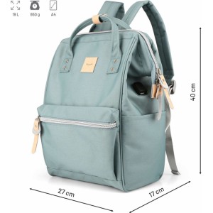 4Kom.pl Himawari Backpack Laptop Bag 13.3 USB Capacious Waterproof A4 Universal 19L Travel Backpack Vintage Green