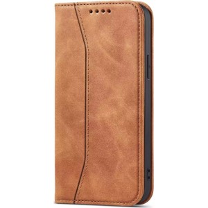 4Kom.pl Magnet Fancy Case case for iPhone 12 Pro cover wallet for cards stand brown