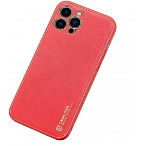 Dux Ducis Yolo elegant case made of ecological leather for iPhone 13 Pro Max red