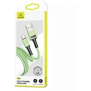 4Kom.pl USAMS Cable U52 USB-C 2A Fast Charge 1m green