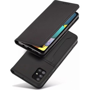 4Kom.pl Magnet Card Case Case for Samsung Galaxy A12 5G Cover Wallet Card Stand Black