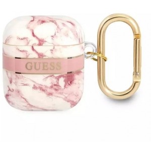 Guess GUA2HCHMAP AirPods cover różowy/pink Marble Strap Collection