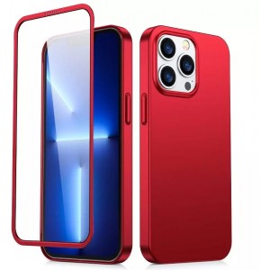 Joyroom 360 Full Case Cover for iPhone 13 Pro Max Back and Front Cover Tempered Glass red (JR-BP928 red)