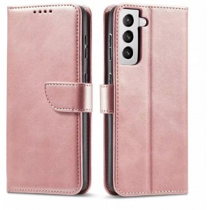 4Kom.pl Magnet Case elegant case cover with a flap and stand function for Samsung Galaxy S22 (S22 Plus) pink